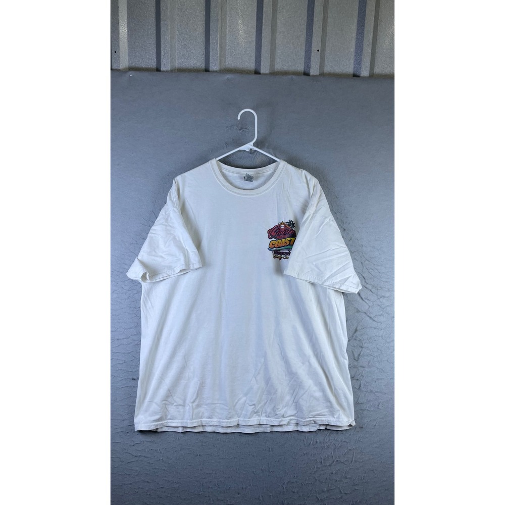Gildan T-Shirt Mens 2XL White Excellent Cruisin The Coast 2024 Mississippi Car